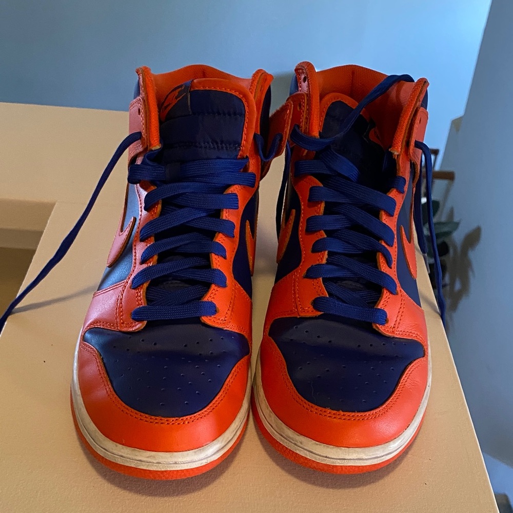 Nike High-Top Sneakers in Orange and Navy